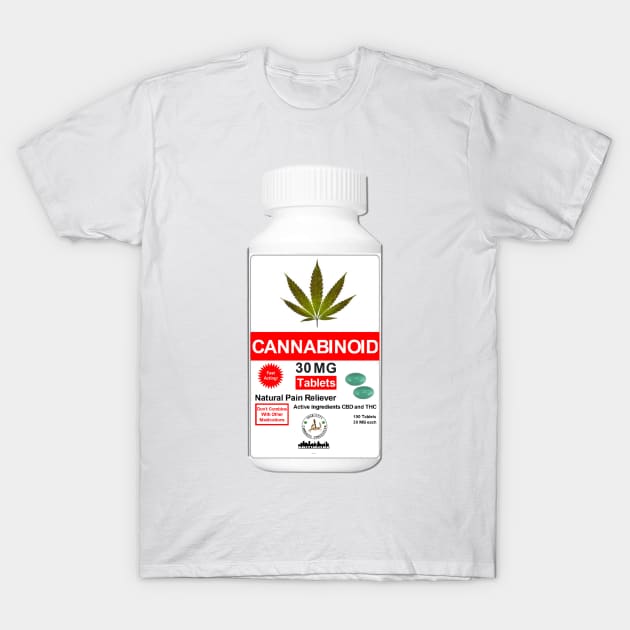 Cannabis Pain Reliever T-Shirt by Crab City Cannabis Concession